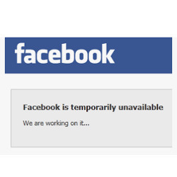 Facebook outage message