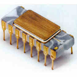 The Intel 4004 microprocessor, 1971.