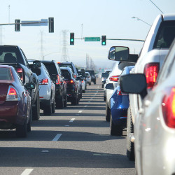 lines of cars in heavy traffic