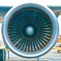 A jet aircraft engine.