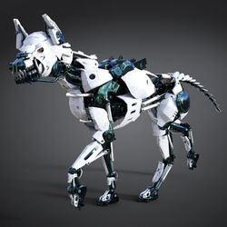 Depiction of a robotic dog.