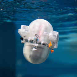 A robotic drone in the ocean.