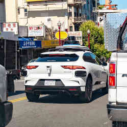 A Waymo autonomous test vehicle in San Francisco.