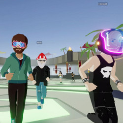 virtual characters jogging in Decentraland