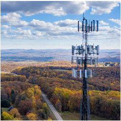 mobile service tower in a mountainous area