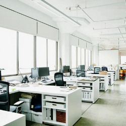 empty desks in an office