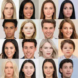 Fake faces created by artificial intelligence. 