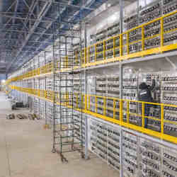 The datacenter for BitRiver, which provides services for cryptocurrency mining in Bratsk, Russia.