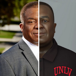 UNLV President Keith Whitfield and his digital avatar