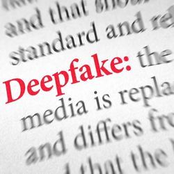 Deepfake entry in a dictionary shows a partial definition.