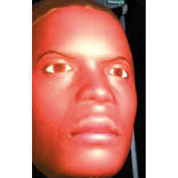 The robotic face used to convey expressions of pain.