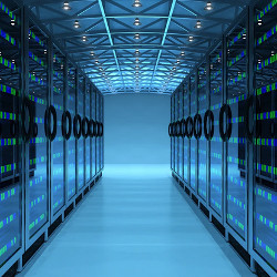 data center corridor, illustration