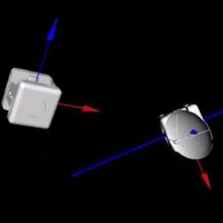 Illustration shows Astrobee robot targeting a satellite