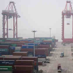 The Yangshan Deep Water Port in Shanghai. 