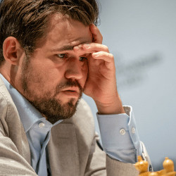 Magnus Carlsen during a chess match