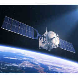 Illustration of a satellite in Earth orbit.