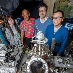 UC Irvine team members Dan Bai, Professor Wilson Ho, Yunpeng Xia, and Likun Wang