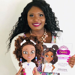 Bukola Somide and Somi the Computer Scientist doll