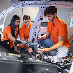 students in Clemson University's Vehicle Assembly Center