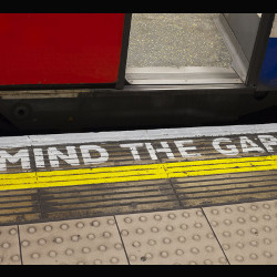 'Mind the Gap' warning on subway platform