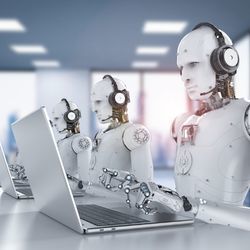 Robots performing data entry work rather than humans.