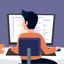 coding competitor, illustration