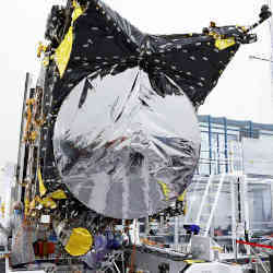 Engineers working on the Psyche mission spacecraft in April at NASAs Jet Propulsion Laboratory in Pasadena, CA.