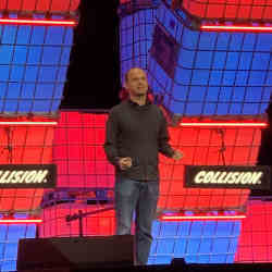 GitHub CEO Thomas Dohmke speaking at Collision 2022 in Toronto.