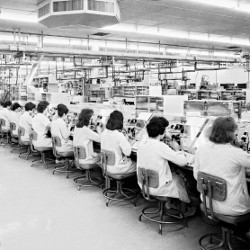 Fairchild Semiconductor production line in 1964