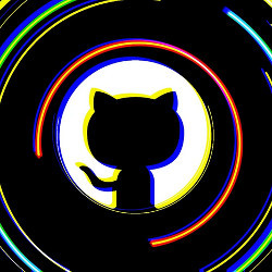 colored circles around GitHub logo