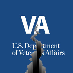 crack in U.S. Department of Veterans Affairs logo