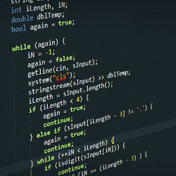 code displayed on a screen