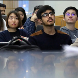 students in a computer science class at NYU's Tandon School of Engineering