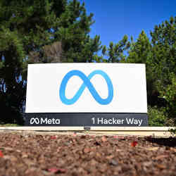 The sign in front of Meta headquarters.