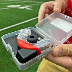 The sensor-equipped mouthguard. 