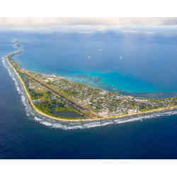 Fongafale island, home to the Tuvaluan capital, Funafuti.