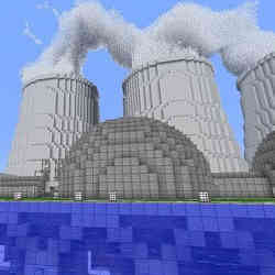 Nuclear power plant model made in Minecraft An artist's approximation of a nuclear power plant model made in Minecraft. 