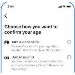 A Facebook age verification screen.