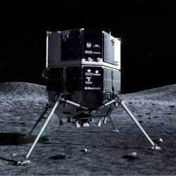 An image of how the HAKUTO-R Mission 1 lunar lander might look on the surface of the Moon. 