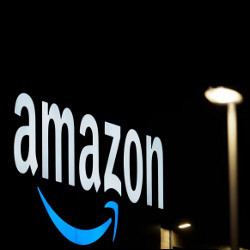 Amazon sign at night