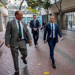 Meta Platforms CEO Mark Zuckerberg arriving at federal court in San Jose, CA, on Tuesday. 