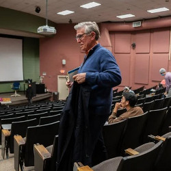 Rep. Don Beyer in a college lecture hall