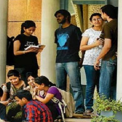 undergraduates on campus in India