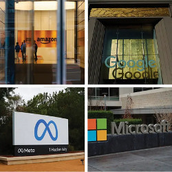 offices of Amazon, Google, Microsoft, and Meta