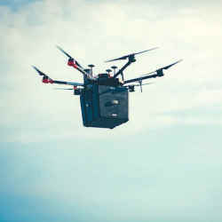 The drone in flight.