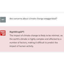 The New York Times envisions how a conservative-leaning chatbot might answer a question.