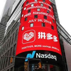 Pinduoduo's parent company PDD was listed on the Nasdaq in New York in 2018..