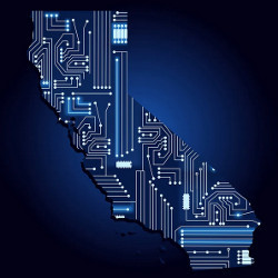 California-shaped circuit board, illustration