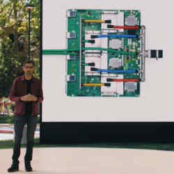 Google CEO Sundar Pichai introducing the fourth generation of its Tensor Processing Unit.