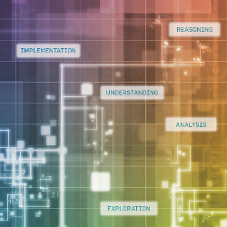 circuit board layout with text labels, illustration